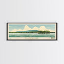 Lake Bull Shoals Framed Canvas Print, Panoramic Wall Art, Midcentury Modern, Pop Art, Bedroom Decor, Travel Poster, Living Room Art