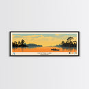 Lake Choctaw Framed Canvas Print, Panoramic Art, Midcentury Modern, Pop Art, Living Room Wall Art, Travel Poster, Lake House Decor