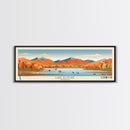 Lake Elmore Vermont Framed Canvas Print, Panoramic Art, Midcentury Modern, Pop Art, Living Room Wall Art, Travel Poster, Lake House Decor