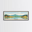 Lake Habeeb Maryland Framed Canvas Print, Panoramic Wall Art, Midcentury Modern, Pop Art, Living Room Decor, Travel Poster, Lake House Art