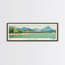 Lake Jocassee South Carolina Framed Canvas Print, Panoramic Wall Art, Midcentury Modern, Pop Art, Lake House Decor, Travel Poster, Bedroom Art