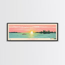 Lake Manitoba Manitoba Framed Canvas Print, Panoramic Wall Art, Midcentury Modern, Pop Art, Bedroom Art, Travel Poster, Lake House Decor
