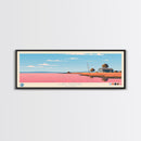 Lake Minatare Nebraska Framed Canvas Print, Panoramic Wall Art, Midcentury Modern, Pop Art, Living Room Decor, Travel Poster