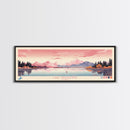 Lake Minchumina Alaska Framed Canvas Print, Panoramic Wall Art, Midcentury Modern, Pop Art, Bedroom Art, Travel Poster, Lake House Decor