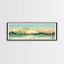 Lake Nokomis Minneapolis Framed Canvas Print, Panoramic Wall Art, Midcentury Modern, Pop Art, Bedroom Art, Travel Poster, Lake House Decor