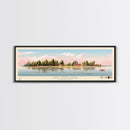 Lake Ontelaunee Pennsylvania Framed Canvas Print, Panoramic Wall Art, Midcentury Modern, Pop Art, Living Room Decor, Travel Poster, Lake House Art