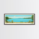 Lake Oologah Oklahoma Framed Canvas Print, Panoramic Wall Art, Midcentury Modern, Pop Art, Bedroom Art, Travel Poster, Lake House Decor