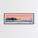 Lake Tarpon Florida Framed Canvas Print, Panoramic Wall Art, Midcentury Modern, Pop Art, Living Room Decor, Travel Poster, Lake House Art