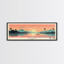 Lake Wilson, Hawaii Panoramic Wall Art Framed Canvas Print, Midcentury Modern, Pop Art, Home Decor, Travel Poster, Living Room Art