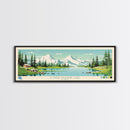 Lower Ugashik Lake, Alaska Panoramic Wall Art Framed Canvas Print, Midcentury Modern, Pop Art, Home Decor, Travel Poster, Bedroom Art