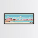 Lyman Reservoir, Arizona Panoramic Wall Art Framed Canvas Print, Midcentury Modern, Pop Art, Home Decor, Travel Poster, Bedroom Art