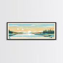 Mallery Lake, Nunavut Panoramic Wall Art Framed Canvas Print, Midcentury Modern, Pop Art, Home Decor, Travel Poster, Bedroom Art