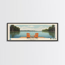 Millwood Lake, Arkansas Framed Canvas Print, Panoramic Wall Art, Midcentury Modern, Pop Art, Home Decor, Travel Poster, Bedroom Art