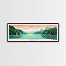 Nolin River Lake, Kentucky Framed Canvas Print, Panoramic Wall Art, Midcentury Modern, Pop Art, Home Decor, Travel Poster, Bedroom Art