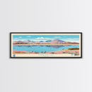 Overland Lake, Nevada Framed Canvas Print, Panoramic Wall Art, Midcentury Modern, Pop Art, Home Decor, Travel Poster, Bedroom Art