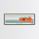 Randleman Lake, North Carolina Framed Canvas Print, Living Room Art, Midcentury Modern, Panoramic Wall Art, Pop Art, Travel Poster