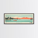 Redfish Lake, Idaho Framed Canvas Print, Panoramic Wall Art, Midcentury Modern Decor, Living Room Art, Pop Art, Travel Poster