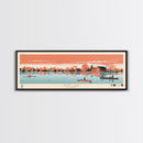 Rend Lake, Illinois Framed Canvas Print, Panoramic Wall Art, Midcentury Modern Decor, Home Decoration, Pop Art, Travel Poster