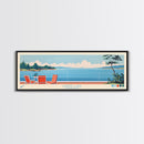 Sardis Lake, Mississippi Framed Canvas Print, Panoramic Wall Art, Midcentury Modern Decor, Bedroom Art, Pop Art, Travel Poster
