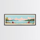 Sleepy Creek Lake, West Virginia Framed Canvas Print, Lake House Decor, Midcentury Modern Art, Pop Art, Travel Poster, Bedroom Wall Art