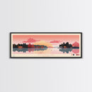 Smithville Lake, Missouri Framed Canvas Print, Lake House Art, Midcentury Modern Decor, Pop Art, Travel Poster, Living Room Wall Art