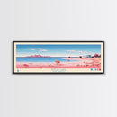 Snow Lake, New Mexico Framed Canvas Print, Lake House Art, Midcentury Modern Decor, Pop Art, Travel Poster, Living Room Wall Art