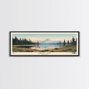 Sparks Lake, Oregon Framed Canvas Print, Lake House Decor, Midcentury Modern Art, Pop Art, Travel Poster, Bedroom Wall Art
