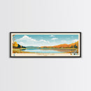 Turkeyfoot Lake, Ohio Framed Canvas Print, Lake House Art, Midcentury Modern Decor, Pop Art, Travel Poster, Bedroom Wall Art