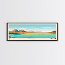 Utah Lake, Utah Framed Canvas Print, Panoramic Lake House Decor, Midcentury Modern Art, Pop Art, Travel Poster, Bedroom Wall Art