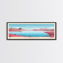 Wild Horse Reservoir, Nevada Panoramic Framed Canvas Print, Lake House Art, Midcentury Modern Decor, Pop Art, Travel Poster, Bedroom Wall Art