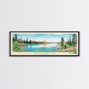 Woods Canyon Lake, Arizona Panoramic Framed Canvas Print, Lake House Art, Midcentury Modern Decor, Pop Art, Travel Poster