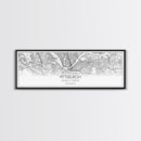 Panoramic Pittsburgh City Map, Pennsylvania Art, Map Print, Minimalist Wall Art, Canvas Art, Housewarming Gift, Street Map Art, Closing Gift