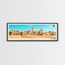 Biskra, Algeria Panoramic Travel Poster Canvas Print, Biskra, Algeria Painting, Algeria Art, Biskra Travel Art, Guest Room Painting