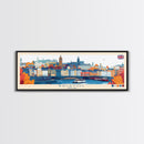 Bristol, England Panoramic Travel Poster Canvas Print, Bristol, England Painting, England Art, Bristol Panoramic Travel Art, Travel Painting