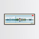 Hangzhou, China Panoramic Travel Poster Canvas Print, Hangzhou, China Painting, China Art, Hangzhou Panoramic Travel Art, Travel Painting