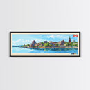 Kingston, Canada Panoramic Travel Poster Canvas Print, Kingston, Canada Painting, Canada Art, Kingston Travel Art, Living Room Painting
