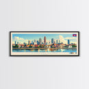 Phnom Penh, Cambodia Panoramic Travel Poster Canvas Print, Phnom Penh, Cambodia Painting, Cambodia Art, Phnom Penh Travel Art, Guest Room Painting