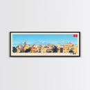 Sfax, Tunisia Panoramic Travel Poster Canvas Print, Sfax, Tunisia Painting, Tunisia Art, Sfax Travel Art, Living Room Painting