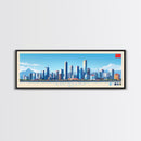 Shenyang, China Panoramic Travel Poster Canvas Print, Shenyang, China Painting, China Art, Shenyang Travel Art, Guest Room Painting