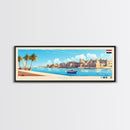 Suez, Egypt Travel Poster Panoramic Canvas Print, Suez, Egypt Painting, Egypt Art, Suez Travel Art, Guest Room Painting