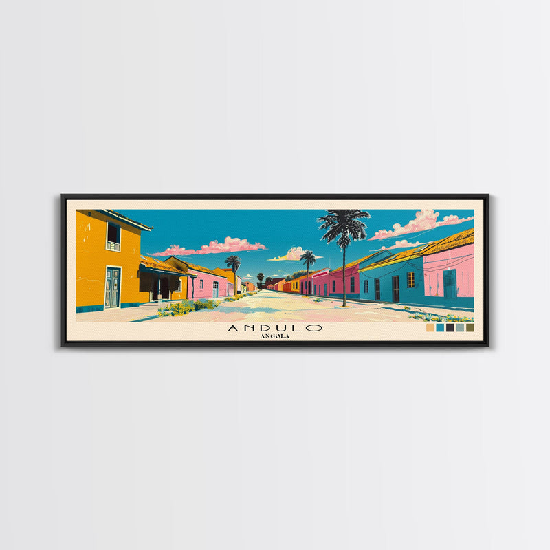 Andulo, Angola Panoramic Canvas Print, Andulo, Angola Painting, Angola Art, Andulo Travel Poster, Travel Art, Guest Room Painting