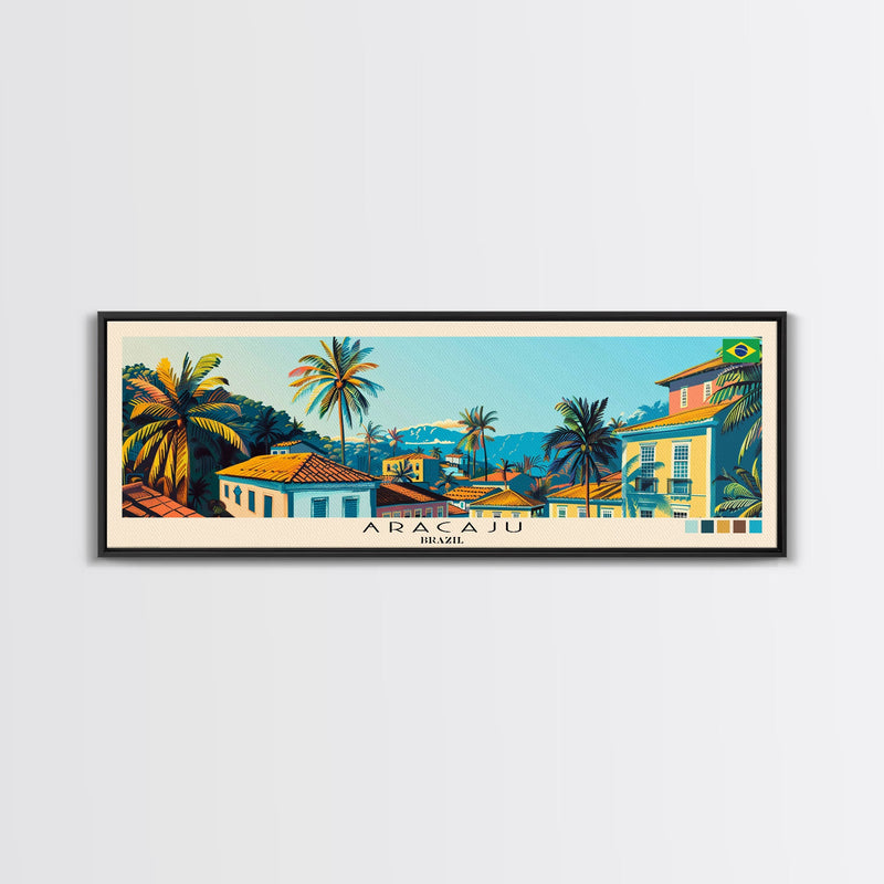 Aracaju, Brazil Panoramic Canvas Print, Aracaju, Brazil Painting, Brazil Art, Aracaju Travel Poster, Travel Art, Living Room Painting