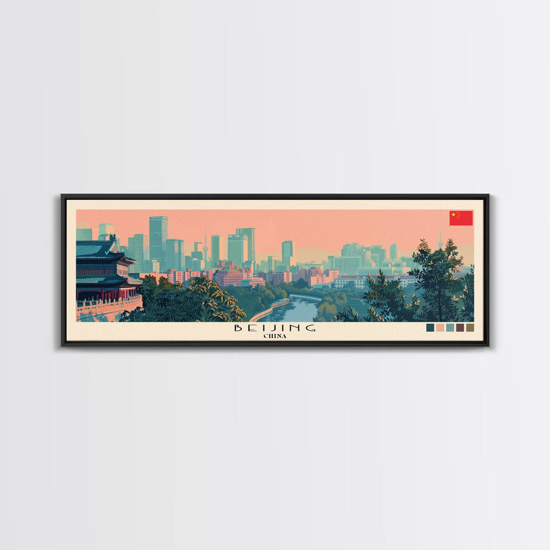 Beijing, China Panoramic Canvas Print, Beijing, China Painting, China Art, Beijing Travel Poster, Travel Art, Housewarming Gift