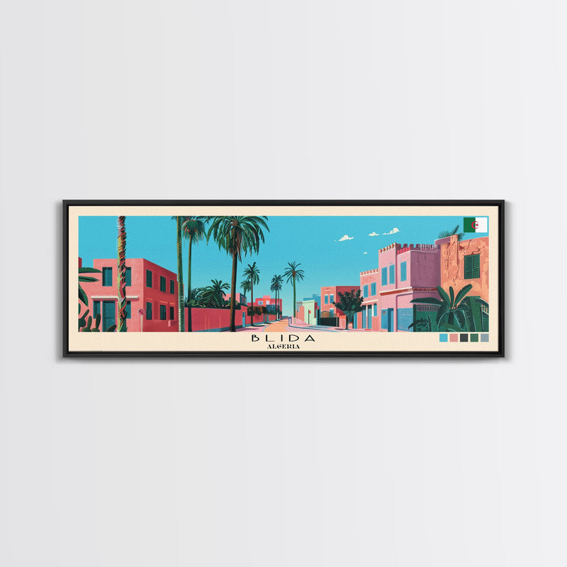 Blida, Algeria Panoramic Canvas Print, Blida, Algeria Painting, Algeria Art, Blida Travel Poster, Travel Art, Housewarming Gift