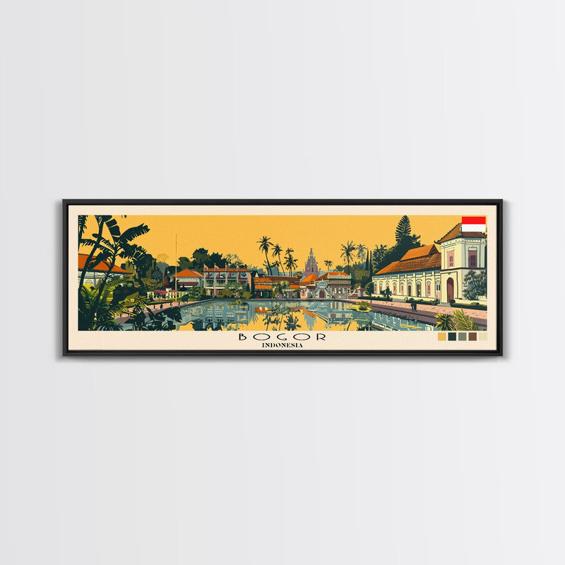 Bogor, Indonesia Panoramic Canvas Print, Bogor, Indonesia Painting, Indonesia Art, Bogor Travel Poster, Travel Art, Vacation Gift