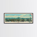 Mexico City, Mexico Panoramic Canvas Print, Mexico City, Mexico Painting, Mexico Art, Mexico City Travel Poster, Travel Art, Guest Room Painting