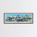 Quebec City, Canada Panoramic Canvas Print, Quebec City, Canada Painting, Canada Art, Quebec City Travel Poster, Travel Art, Vacation Gift