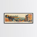 Sheffield, England Panoramic Canvas Print, Sheffield, England Painting, England Art, Sheffield Travel Poster, Travel Art, Guest Room Painting