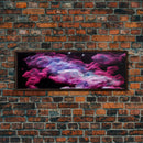 Beautiful Universe Space Art, Galaxy Print, Bubblegum Pink Art, Framed Canvas Print, Framed Wall Art
