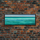Panoramic Canvas Print of Blue Ocean Landscape Painting - Home and Office Decor, Sea Green, Seascapes, Pacific Ocean, Atlantic Ocean